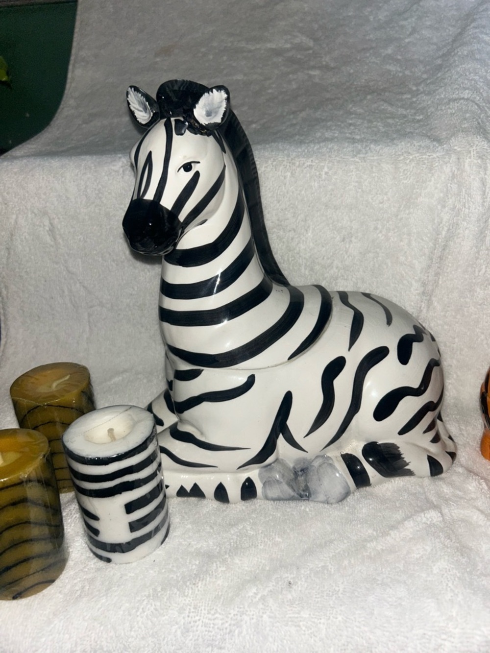 Black and White Zebra Ceramic Figurine - Home Accents Decor set